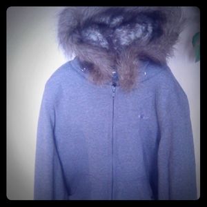 Goodtime grey jacket with hoodie(full fur)